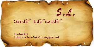 Siró László névjegykártya