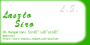 laszlo siro business card